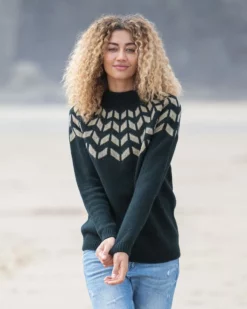 Shetland Chevron Yoke Sweater -Celtic And Co Sales 104915