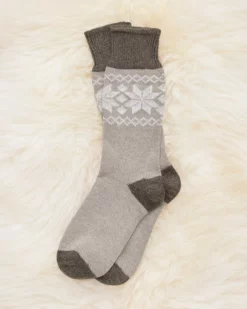 Ladies' Cashmere Cotton Fair Isle Socks
