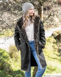 Reversible Printed Shearling Coat -Celtic And Co Sales 105106