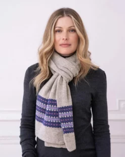 Lambswool Fair Isle Scarf -Celtic And Co Sales 106134