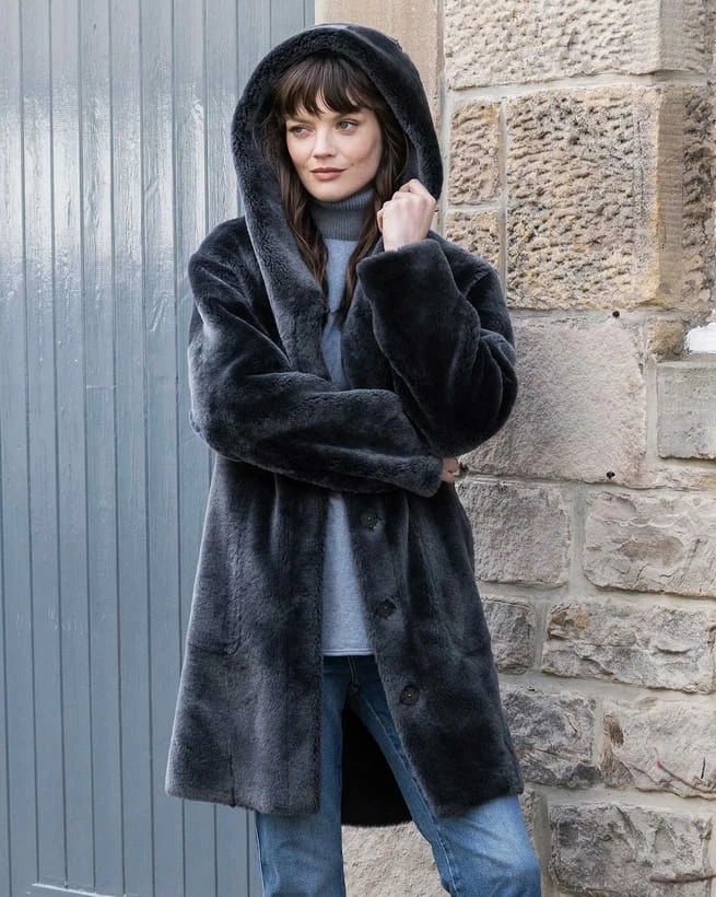 Reversible Hooded Cocoon Coat 5 Reversible Hooded Cocoon Coat - Image 3