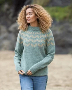 Shetland Chevron Yoke Sweater -Celtic And Co Sales 124349