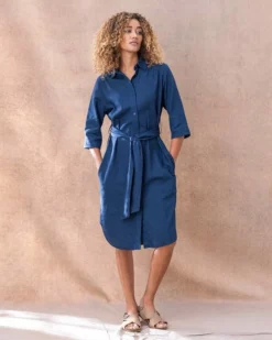 Linen/Cotton Shirt Dress -Celtic And Co Sales 124419