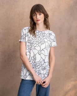 Linen/Cotton Button Back Top -Celtic And Co Sales 125610