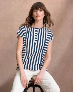 Cutabout Stripe Jersey Top -Celtic And Co Sales 126032