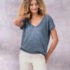 Linen Knitted V Neck T Shirt -Celtic And Co Sales 128390