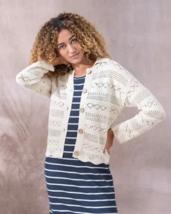 Cotton Crochet Stitch Cardigan -Celtic And Co Sales 128940
