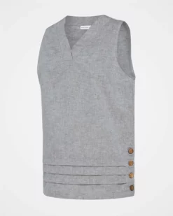 Organic Cotton/Linen Pleat Hem Top -Celtic And Co Sales 129025