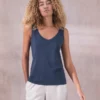 Organic Cotton V Neck Vest Top -Celtic And Co Sales 129716