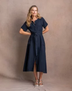 Linen Button Through Dress -Celtic And Co Sales 129790