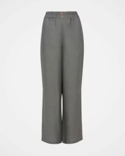 Linen Button Detail Pants 9 Linen Button Detail Pants -Celtic And Co Sales 130981