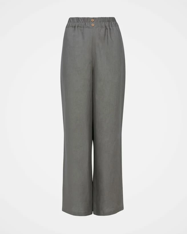 Linen Button Detail Pants 6 Linen Button Detail Pants - Image 4