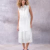 Broderie Sleeveless Midi Dress -Celtic And Co Sales 131154