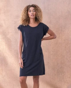Organic Cotton Loop Trim Jersey Dress -Celtic And Co Sales 131171