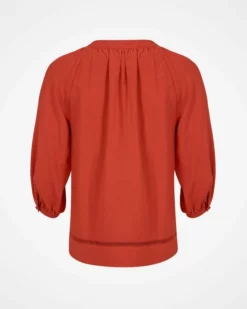 Ladder Trim Tie Neck Blouse 9 Ladder Trim Tie Neck Blouse -Celtic And Co Sales 131174