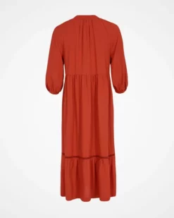 Ladder Trim Tie Neck Maxi Dress -Celtic And Co Sales 131180