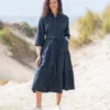 Linen Tiered Midi Shirt Dress -Celtic And Co Sales 136880