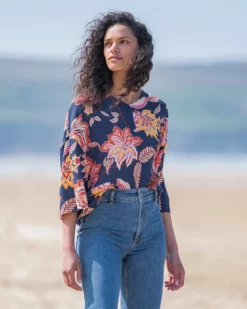 V Neck Printed Swing Top -Celtic And Co Sales 136885