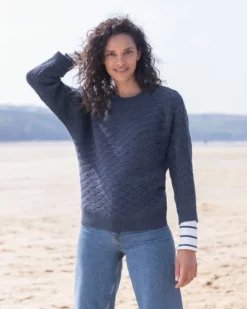 Organic Cotton Wave Stitch Sweater -Celtic And Co Sales 138585 1
