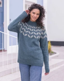 Shetland Chevron Yoke Sweater