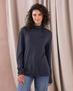 Fine Knit Merino Funnel Neck Sweater -Celtic And Co Sales 142164