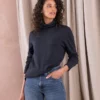 Fine Knit Merino Funnel Neck Sweater 2 Fine Knit Merino Funnel Neck Sweater -Celtic And Co Sales 142165