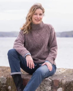 Flecked Diamond Cable Sweater