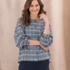 Organic Cotton Check Button Through Blouse