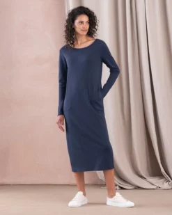 Organic Cotton Scoop Back Midi Dress -Celtic And Co Sales 142217
