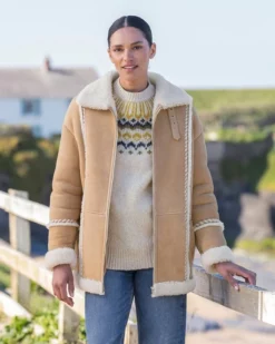 Stitch Detail Shearling Jacket 8 Stitch Detail Shearling Jacket -Celtic And Co Sales 142222