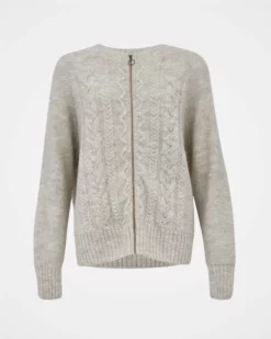 British Wool Cable Zip Cardigan -Celtic And Co Sales 142295