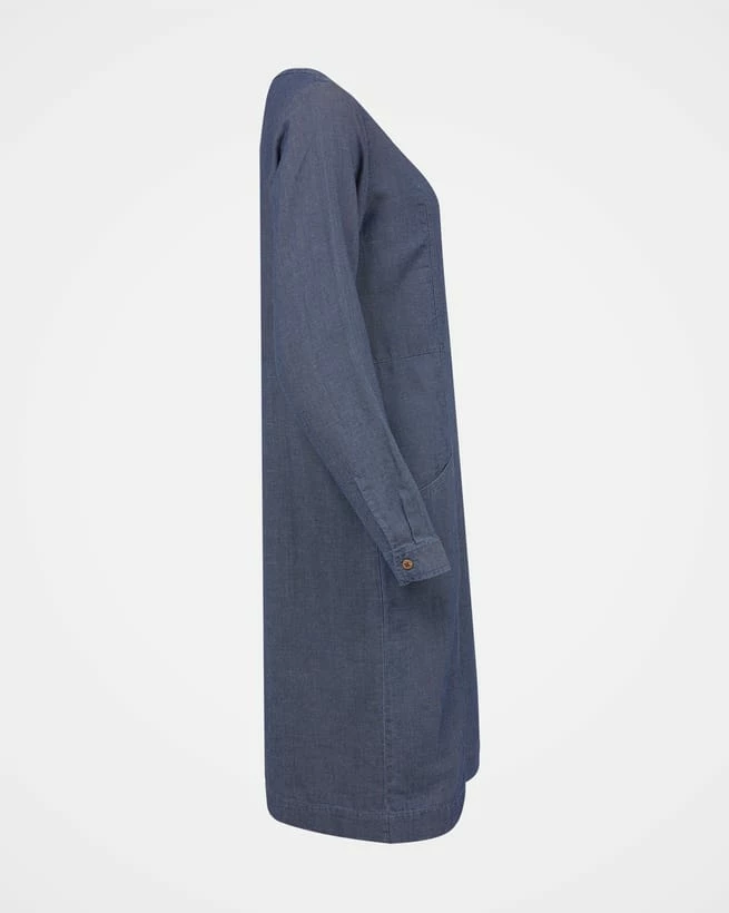 Twill Knee Length Shift Dress 6 Twill Knee Length Shift Dress - Image 4