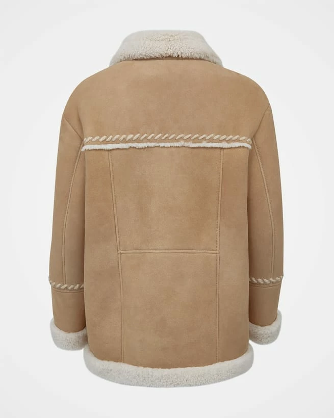Stitch Detail Shearling Jacket 6 Stitch Detail Shearling Jacket - Image 4