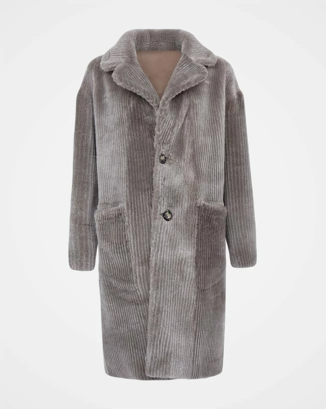 Reversible Corded Shearling Coat 6 Reversible Corded Shearling Coat - Image 4