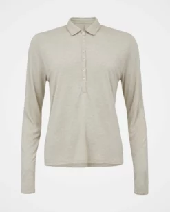 Wool Blend Long Sleeve Polo Top 9 Wool Blend Long Sleeve Polo Top -Celtic And Co Sales 144105