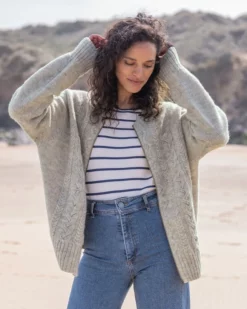 Front Page 20 British Wool Cable Zip Cardigan