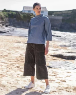 Organic Cotton Corduroy Wide Leg Crop Pants -Celtic And Co Sales 144716