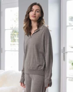 Fine Knit Merino Polo Sweater