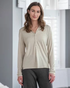 Wool Blend Long Sleeve Polo Top 7 Wool Blend Long Sleeve Polo Top -Celtic And Co Sales 147692 1