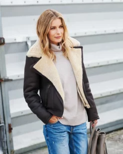 Shearling Biker Jacket -Celtic And Co Sales 54187