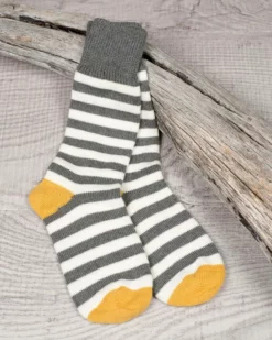 Ladies Merino Cotton Striped Socks