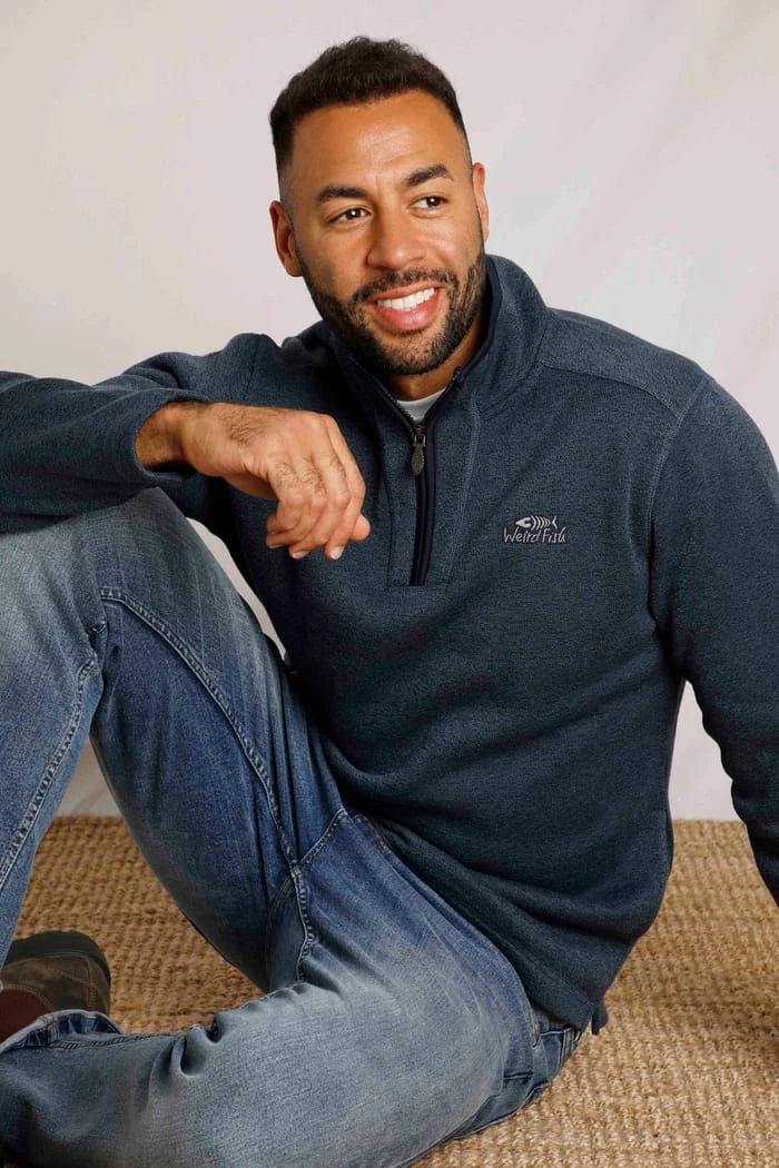 Stowe Recycled 1/4 Zip Soft Knit Navy 3 Stowe Recycled 1/4 Zip Soft Knit Navy