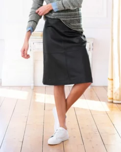 Leather Knee Length Skirt -Celtic And Co Sales 85579 2