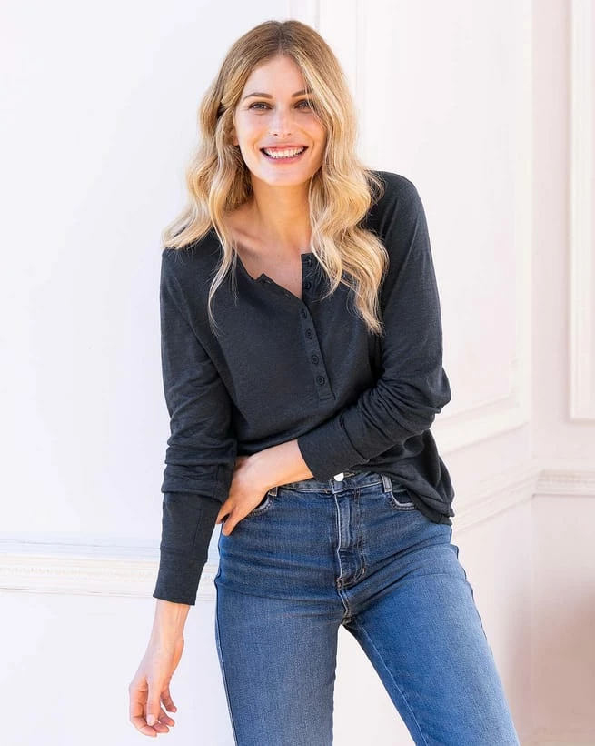 Linen Henley Top 3 Linen Henley Top