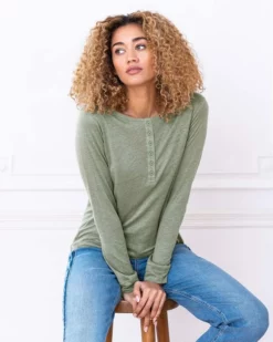 Linen Henley Top 9 Linen Henley Top -Celtic And Co Sales 88555