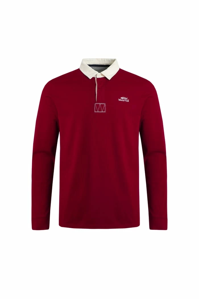 Fulshaw Organic Long Sleeve Rugby Shirt Garnet 4 Fulshaw Organic Long Sleeve Rugby Shirt Garnet - Image 2