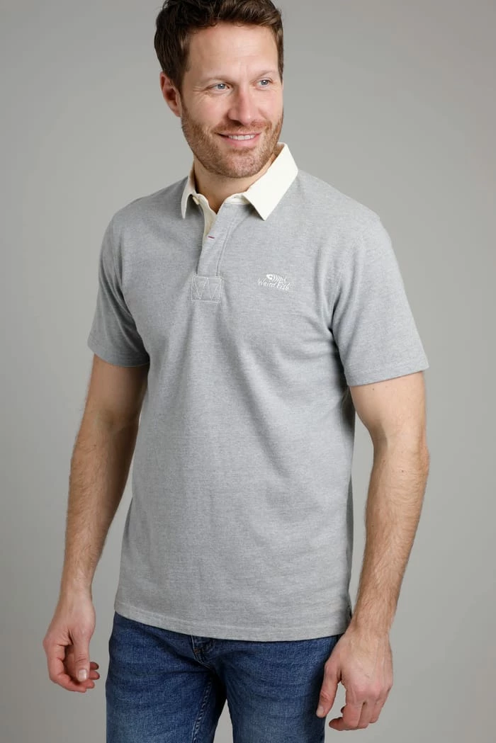 Claydon Organic Short Sleeve Rugby Shirt Grey 4 Claydon Organic Short Sleeve Rugby Shirt Grey - Image 2