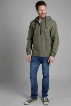 Arno Canvas Popover JacketKhaki -Celtic And Co Sales 91186
