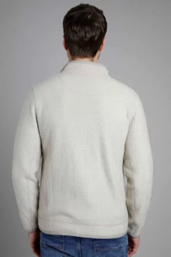 Rossten Eco Full Zip Grid Fleece Ecru -Celtic And Co Sales 91214