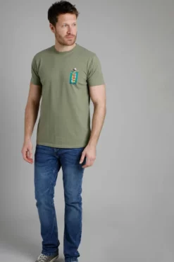 Red Brill Artist T-Shirt Khaki -Celtic And Co Sales 91262